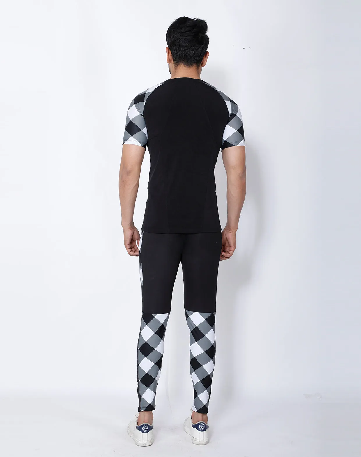 Black & White Diagonal Compression T-Shirt