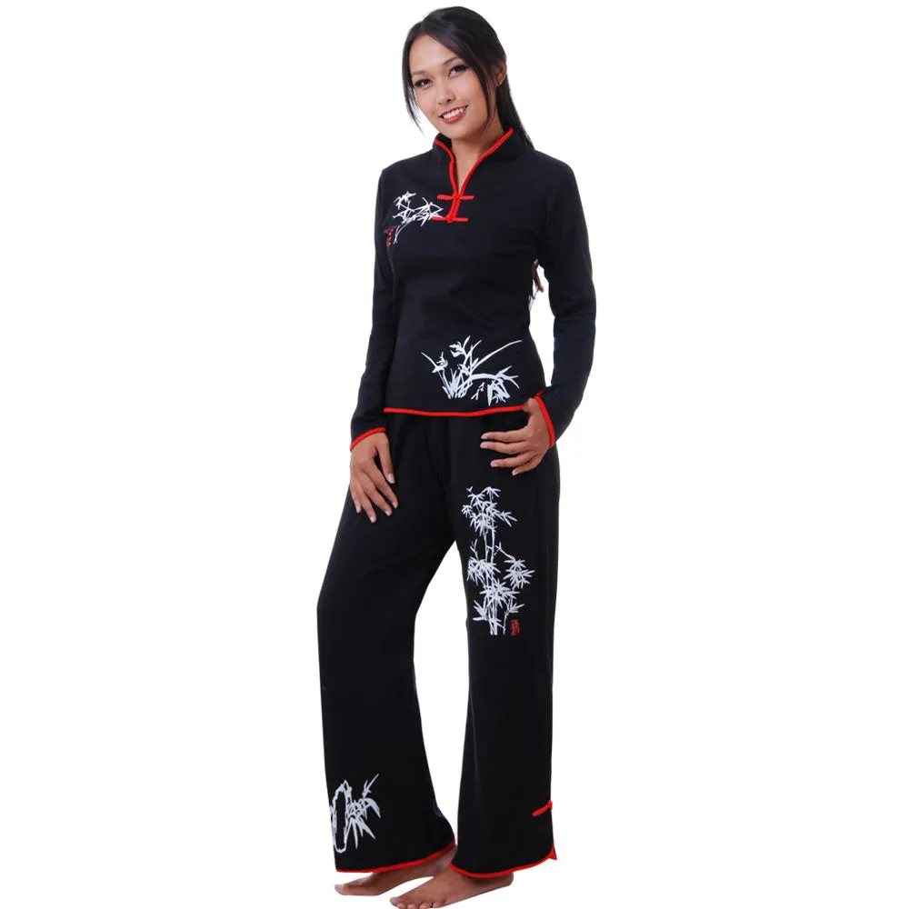 Black Bamboo Tai Chi Meditation Chinese Loungewear Set