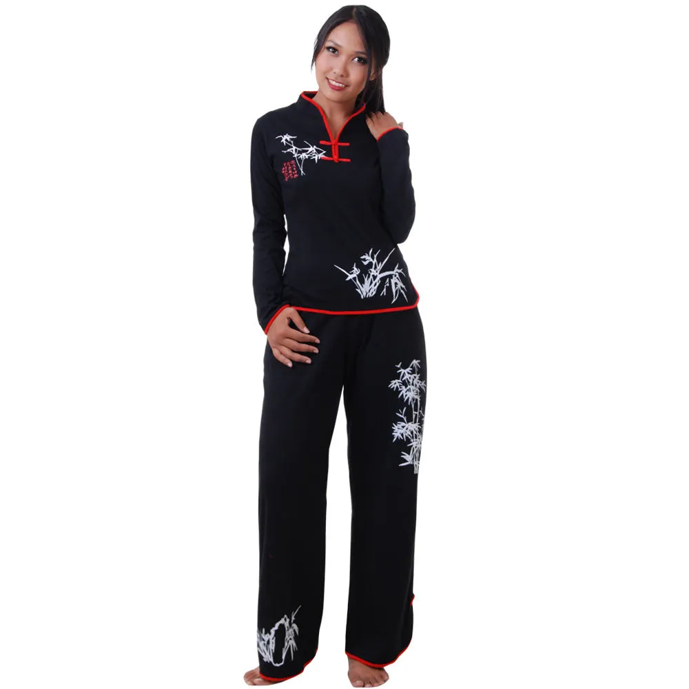 Black Bamboo Tai Chi Meditation Chinese Loungewear Set