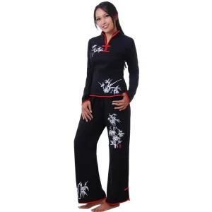 Black Bamboo Tai Chi Meditation Chinese Loungewear Set