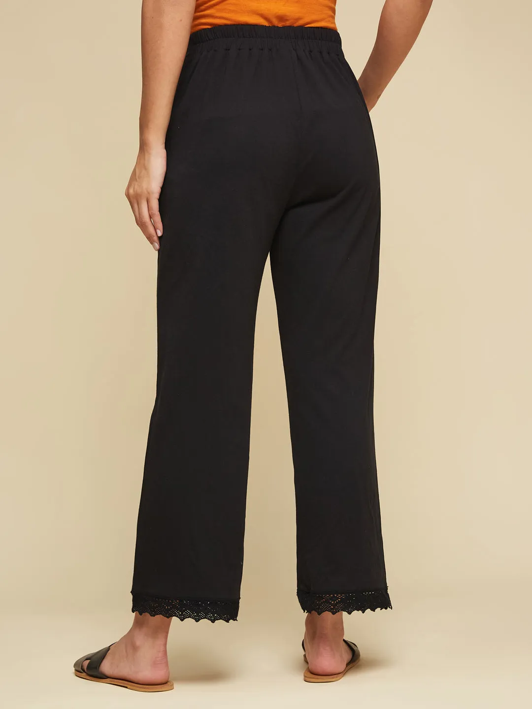 Blissful Lace Lounge Pants-BLACK