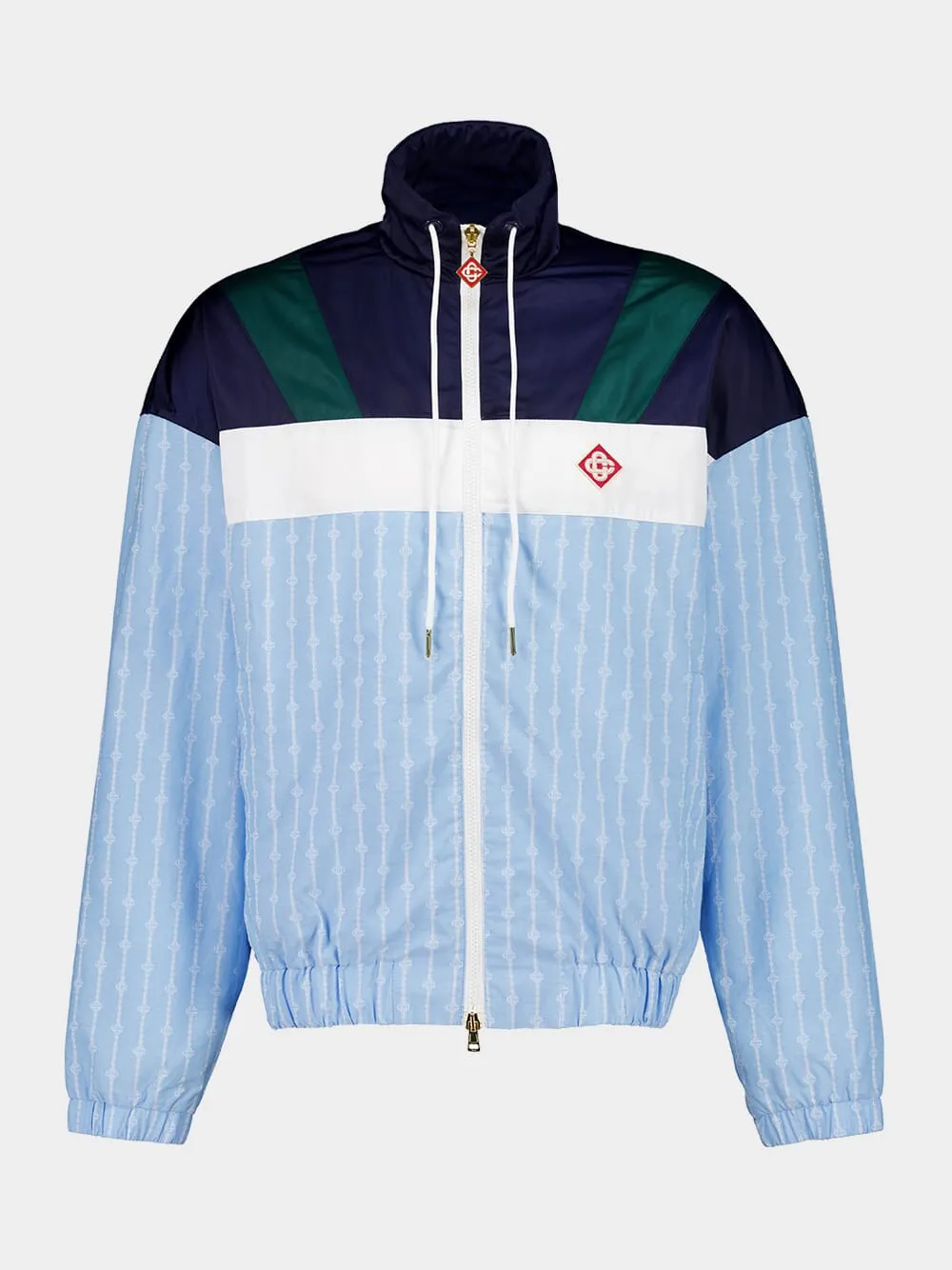 Blue Pinstripe Laurel Track Jacket