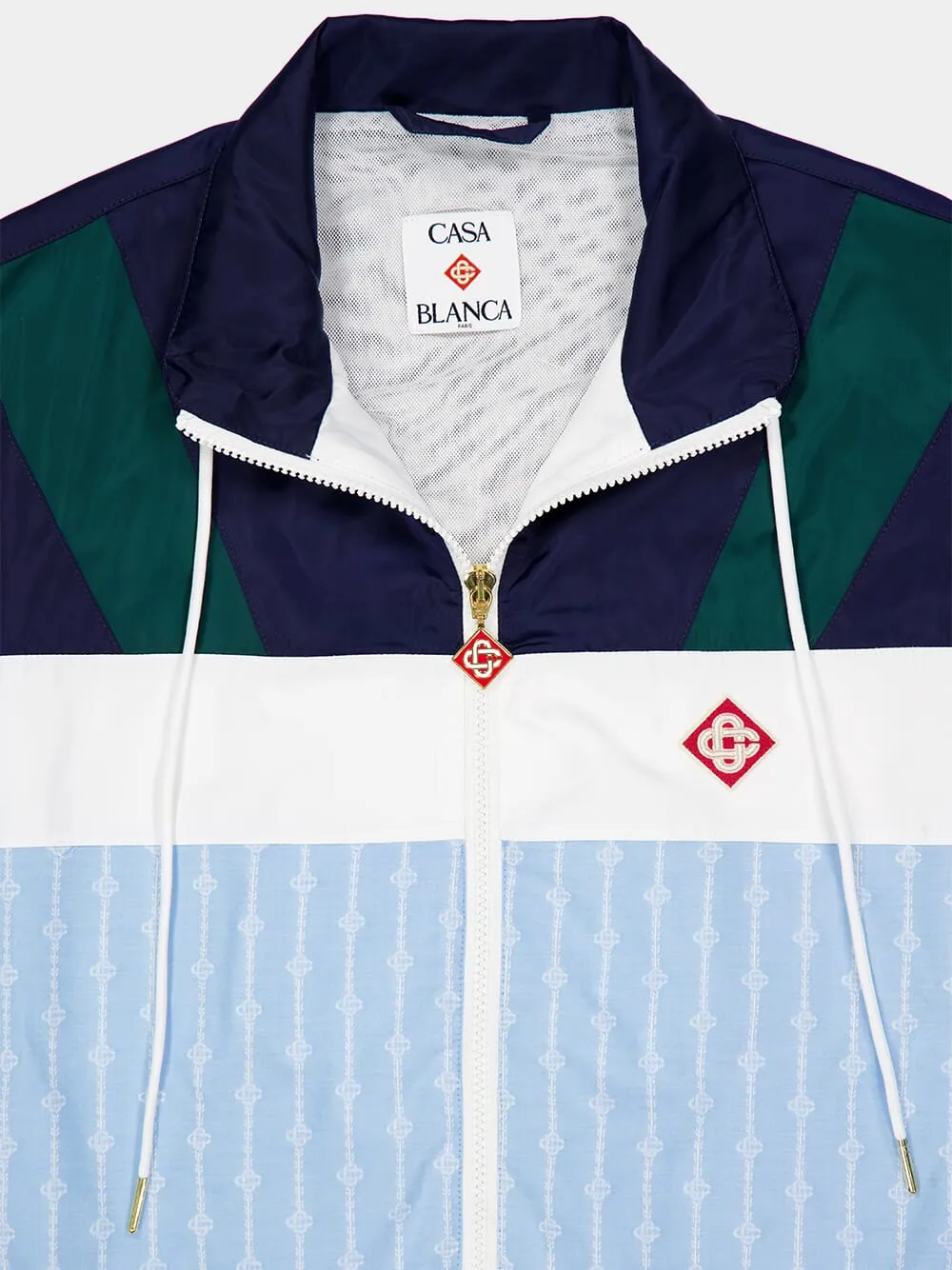 Blue Pinstripe Laurel Track Jacket