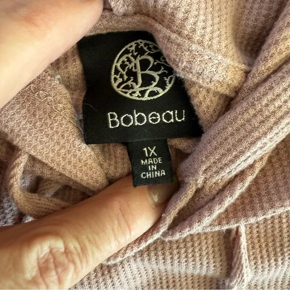 Bobeau Pink thermal pajama shorts set with hoodie size 1X Stitch fix