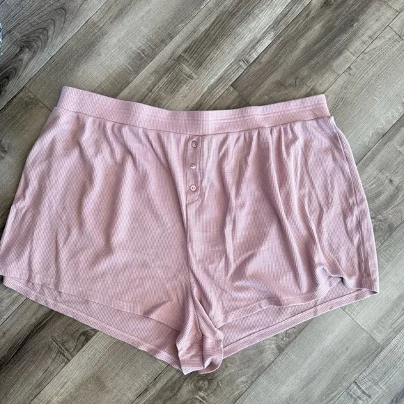 Bobeau Pink thermal pajama shorts set with hoodie size 1X Stitch fix