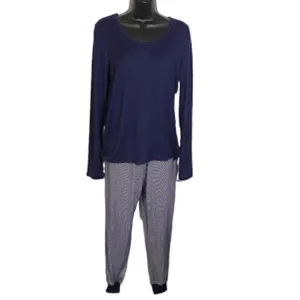 Born Navy Long Sleeve Top Size Small and Joggers Pajama Pants Size Medium Set