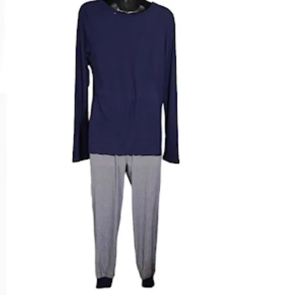 Born Navy Long Sleeve Top Size Small and Joggers Pajama Pants Size Medium Set