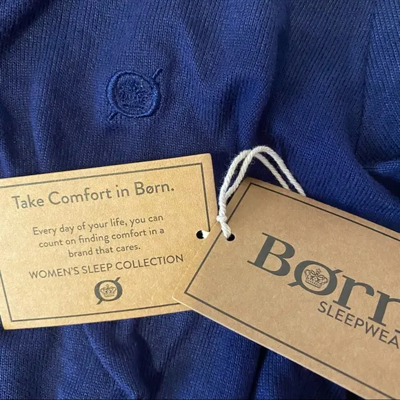 Born Navy Long Sleeve Top Size Small and Joggers Pajama Pants Size Medium Set