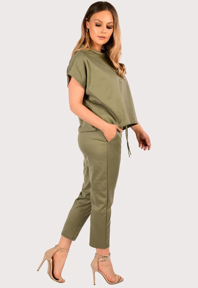 Boxy Short Sleeved Round Neck Two Piece Loungewear Tracksuit
