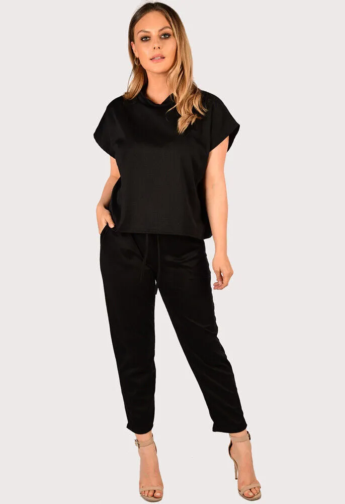 Boxy Short Sleeved Round Neck Two Piece Loungewear Tracksuit