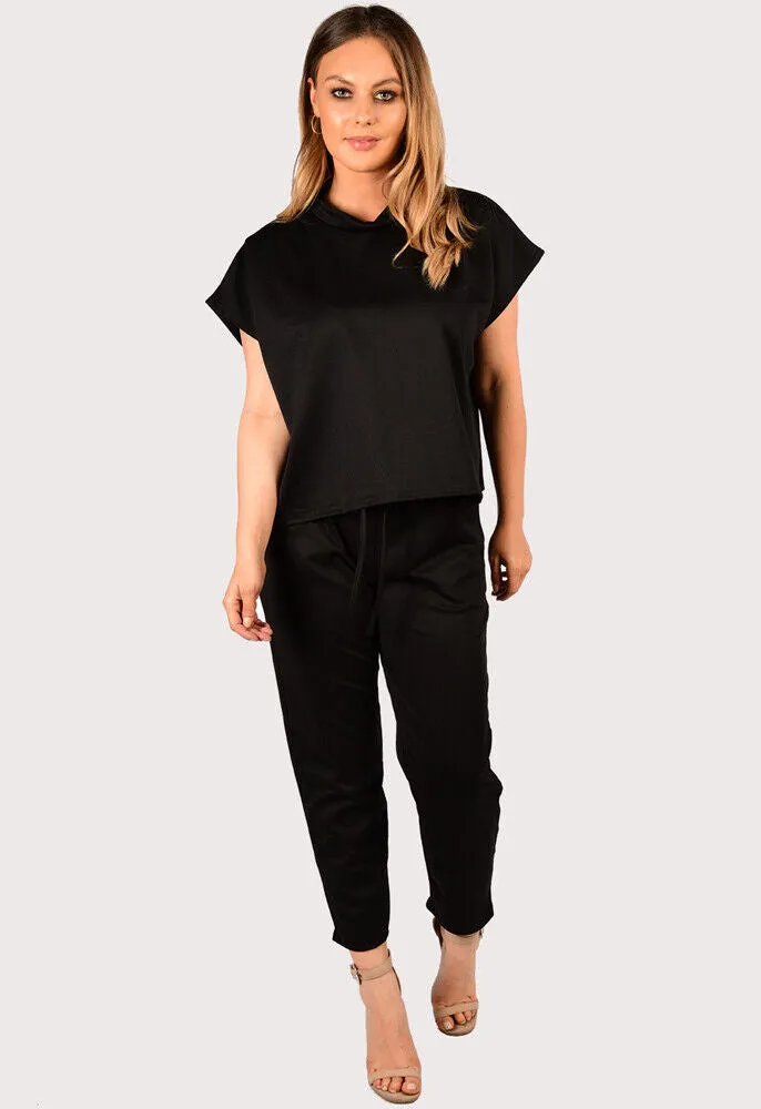 Boxy Short Sleeved Round Neck Two Piece Loungewear Tracksuit