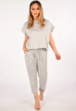 Boxy Short Sleeved Round Neck Two Piece Loungewear Tracksuit