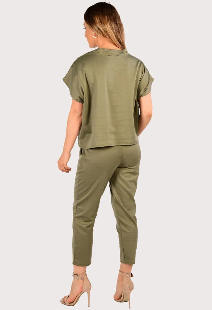 Boxy Short Sleeved Round Neck Two Piece Loungewear Tracksuit