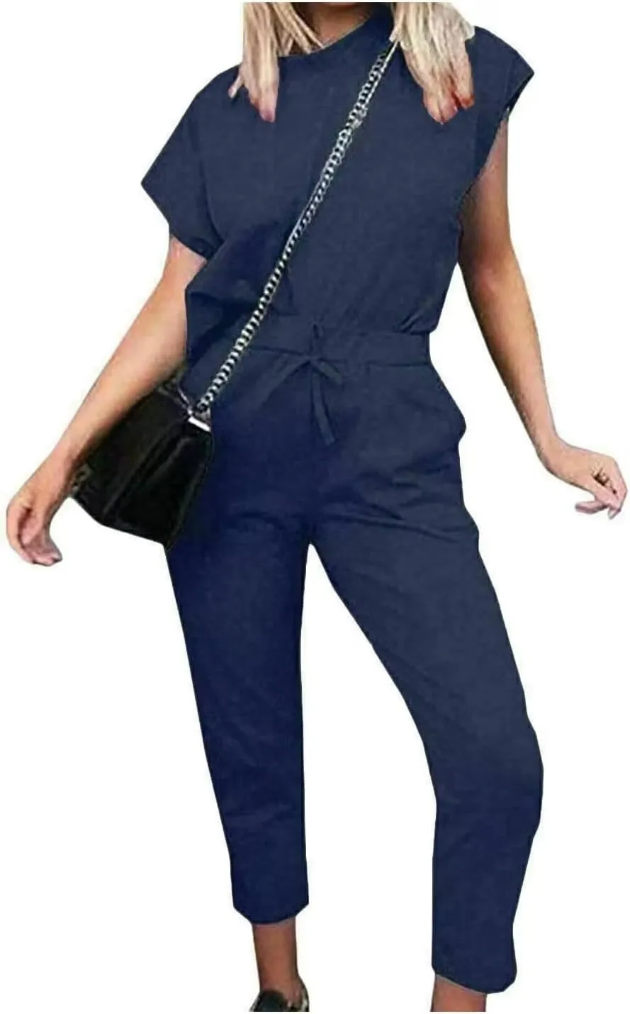 Boxy Short Sleeved Round Neck Two Piece Loungewear Tracksuit
