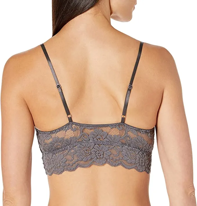 Brand new Mae Women's Lace Wire free Padded Bralette in Grey, Sz M