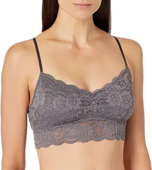 Brand new Mae Women's Lace Wire free Padded Bralette in Grey, Sz M