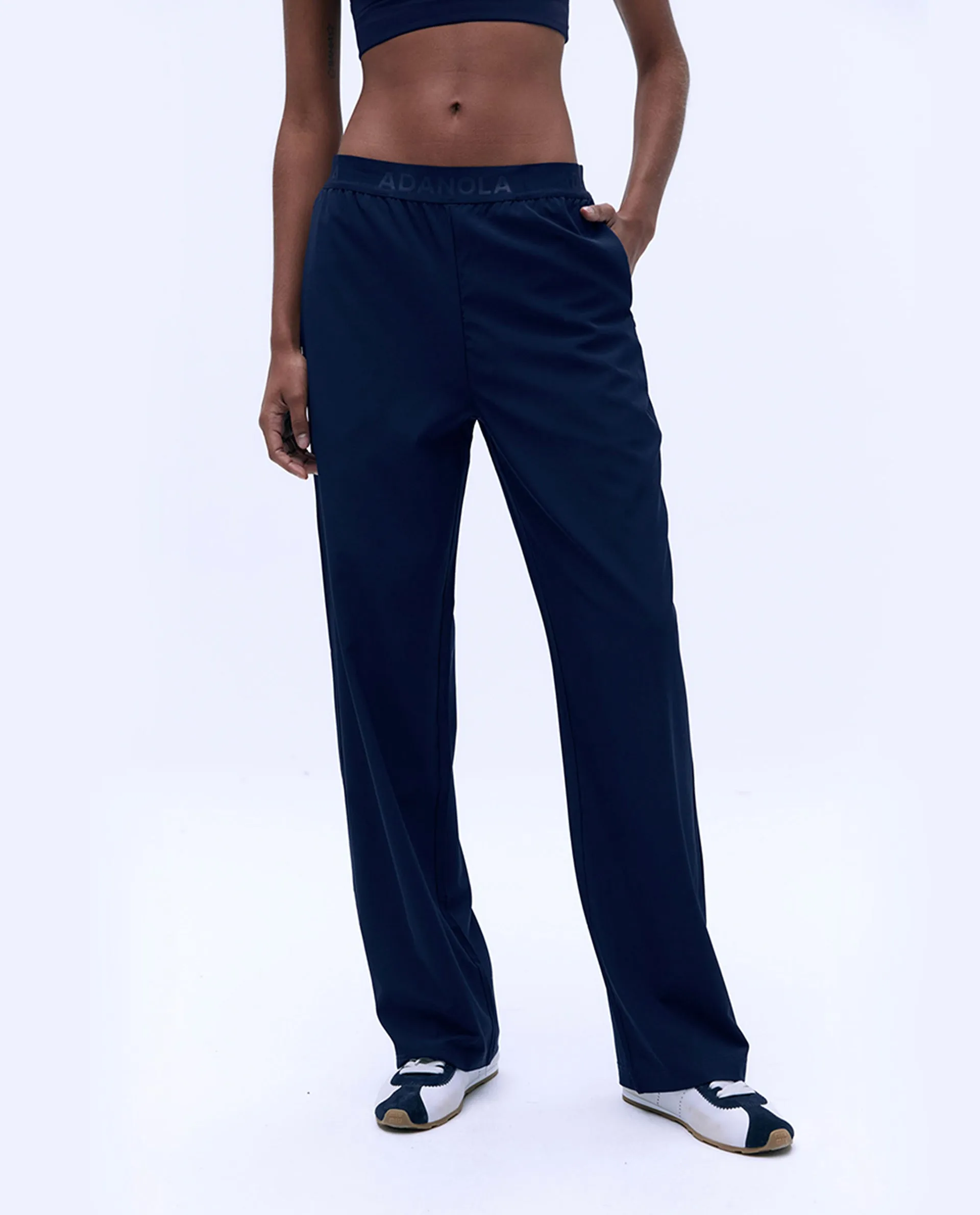 Branded Waistband Pant - Navy Blue