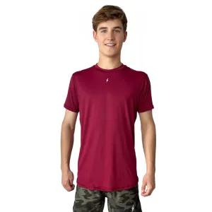 BRUCE BOLT Short Sleeve Performance T-Shirt with Reflective Bolt - MAROON