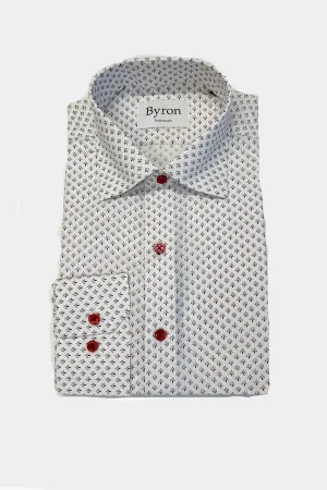 Byron Performance Navy Peacock Print Shirt