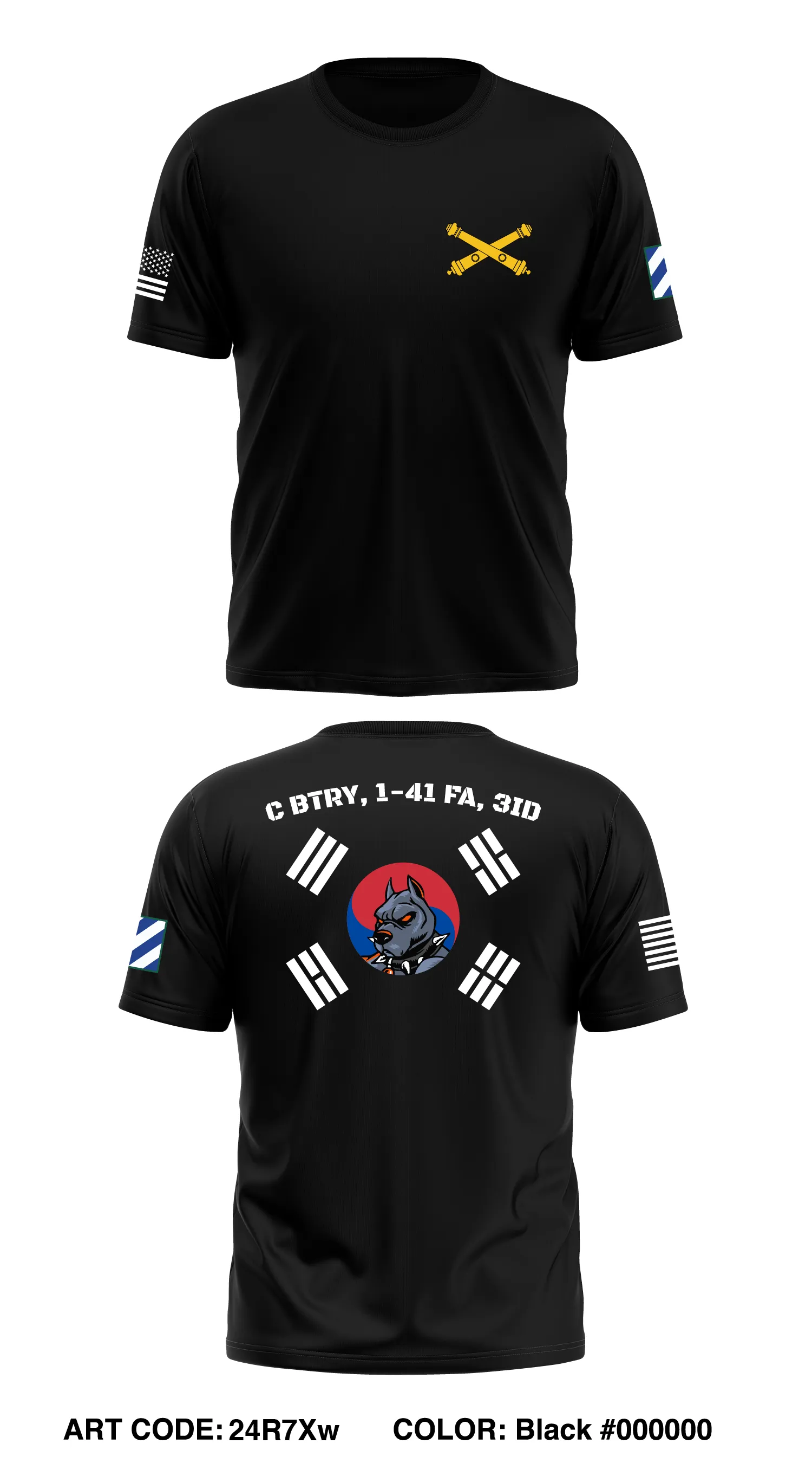C BTRY, 1-41 FA, 3ID Store 1 Core Men's SS Performance Tee - 24R7Xw
