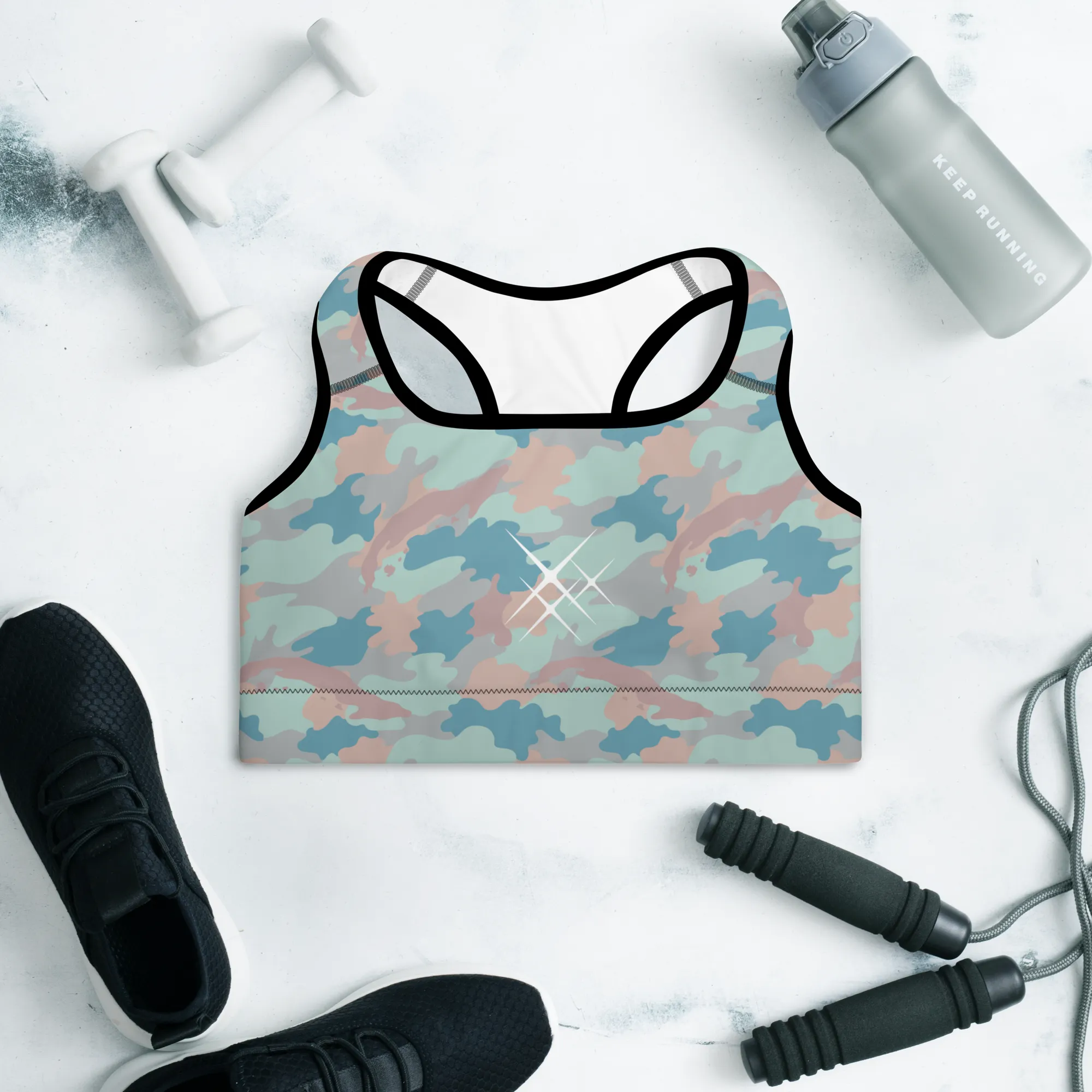 Camo-Flash Padded Sports Bra