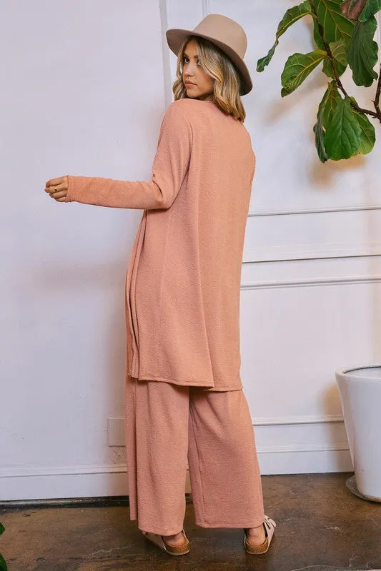 Cardigan Top and Bottom Matching Set