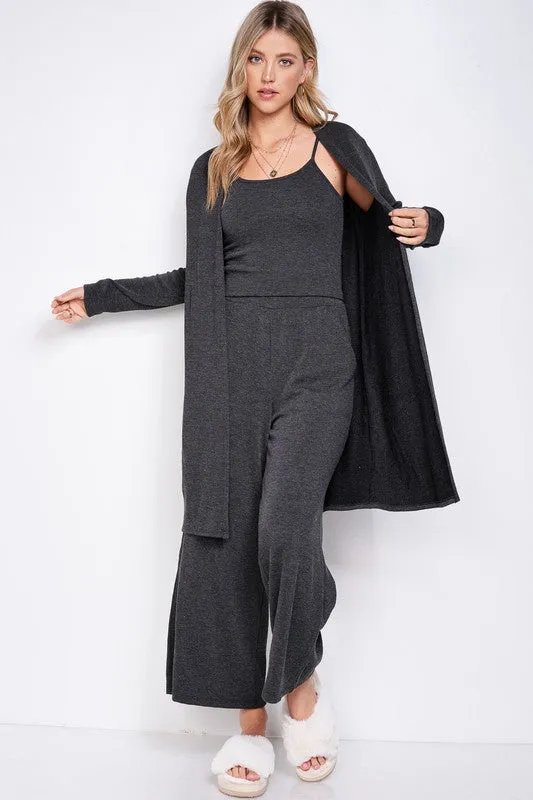 Cardigan Top and Bottom Matching Set