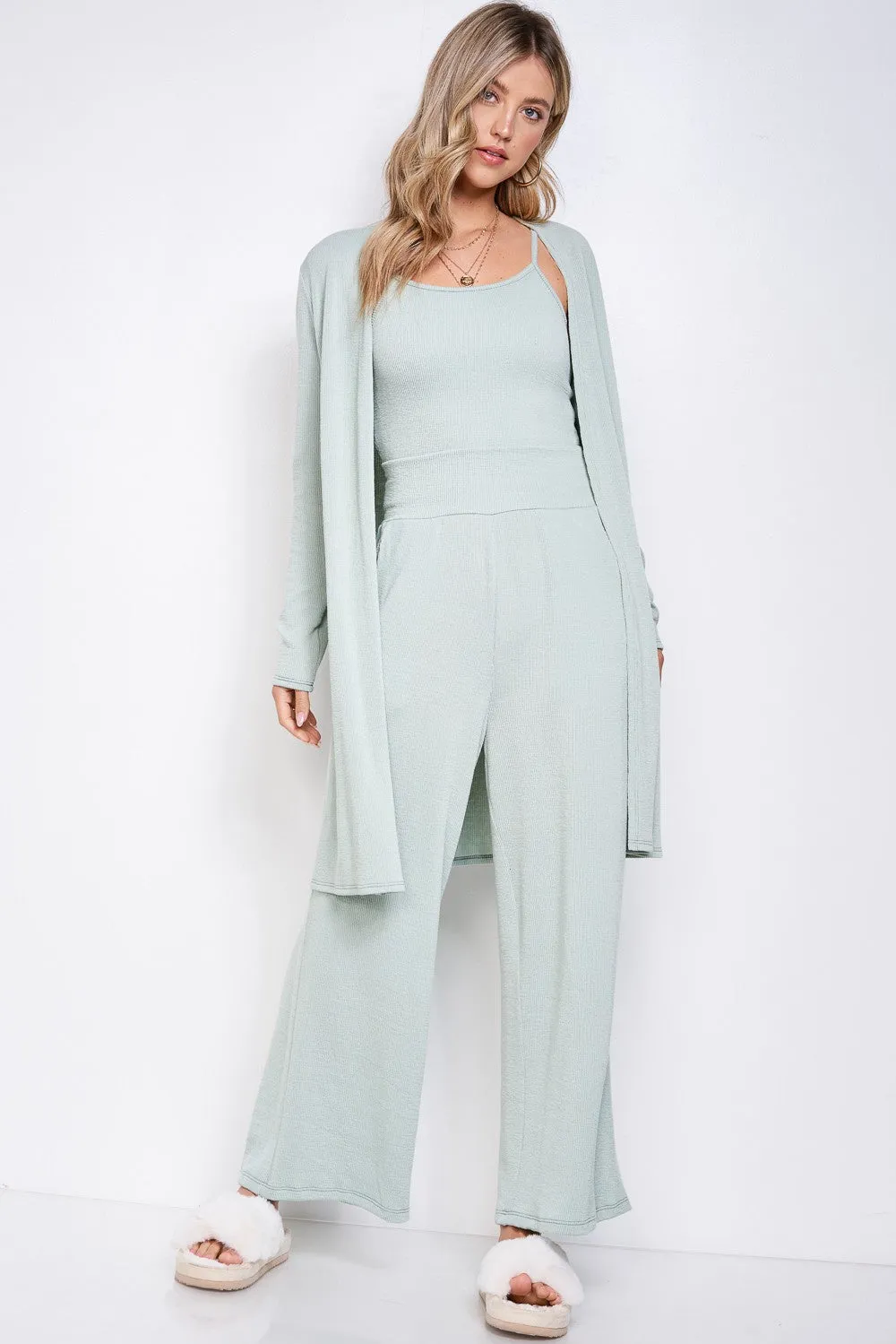 Cardigan Top and Bottom Matching Set