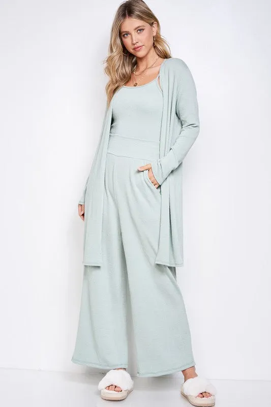 Cardigan Top and Bottom Matching Set
