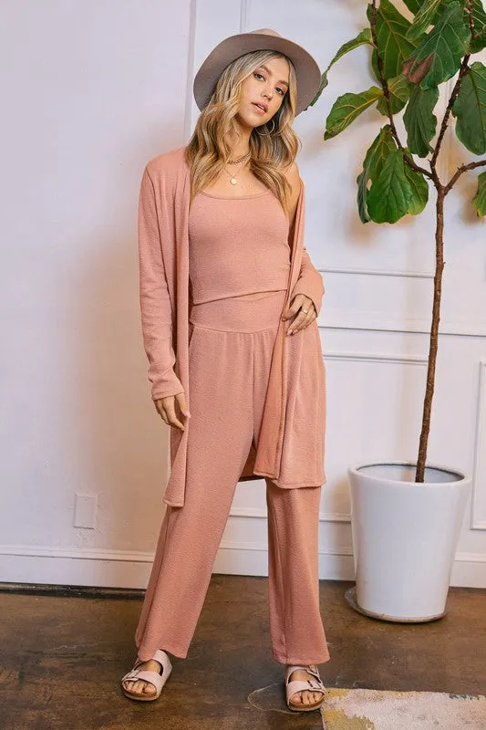 Cardigan Top and Bottom Matching Set