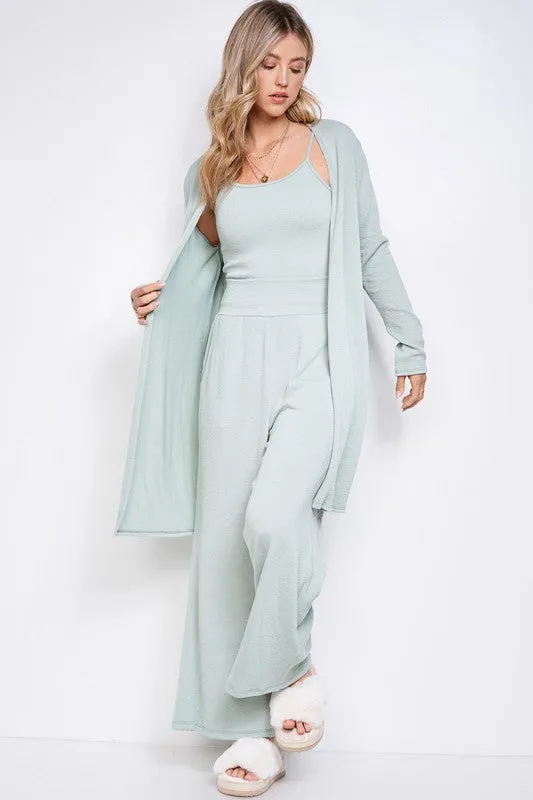 Cardigan Top and Bottom Matching Set