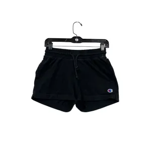 Champion Womens XS Black Cotton Athletic Shorts With Drawstring Waist & Logo Detail #8037