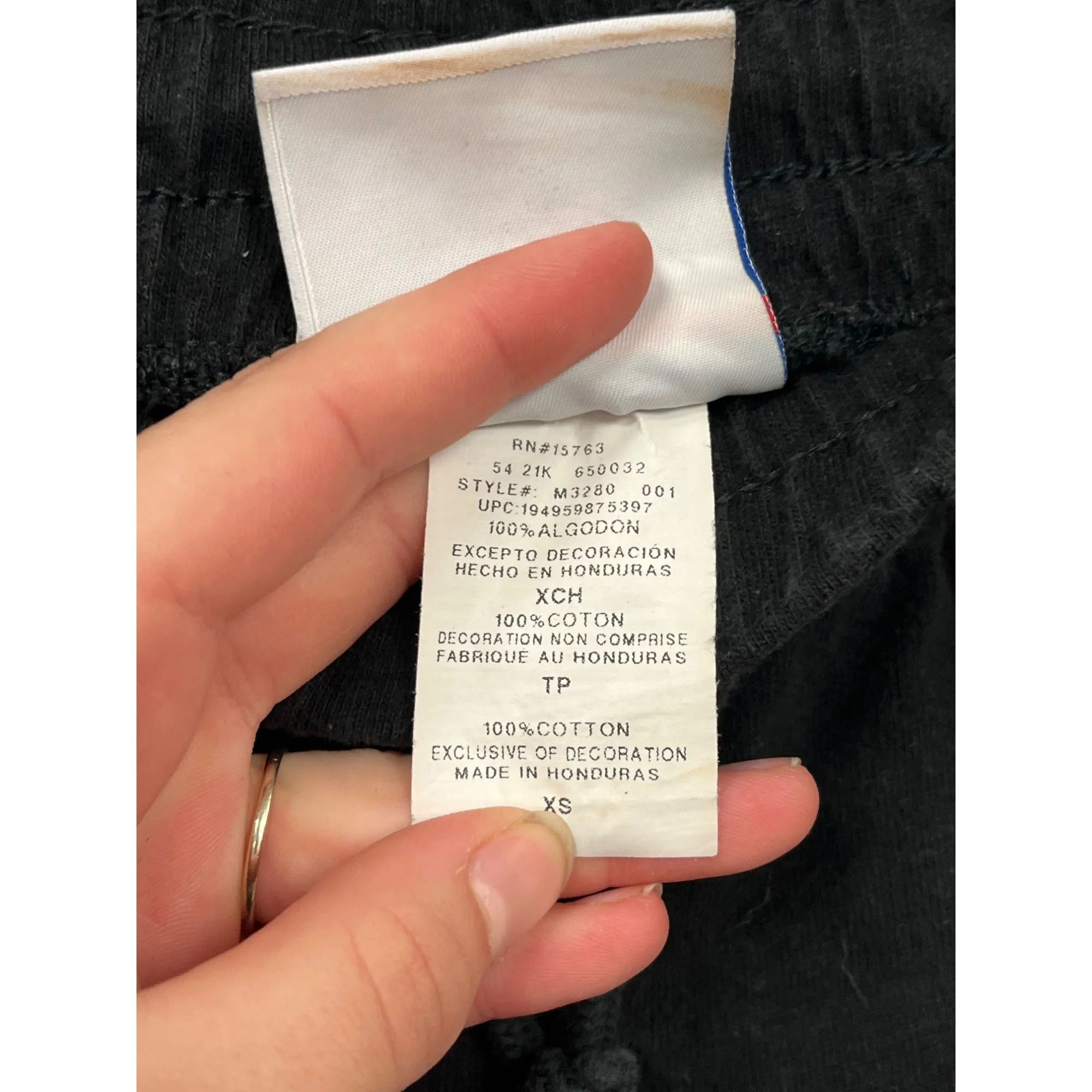 Champion Womens XS Black Cotton Athletic Shorts With Drawstring Waist & Logo Detail #8037