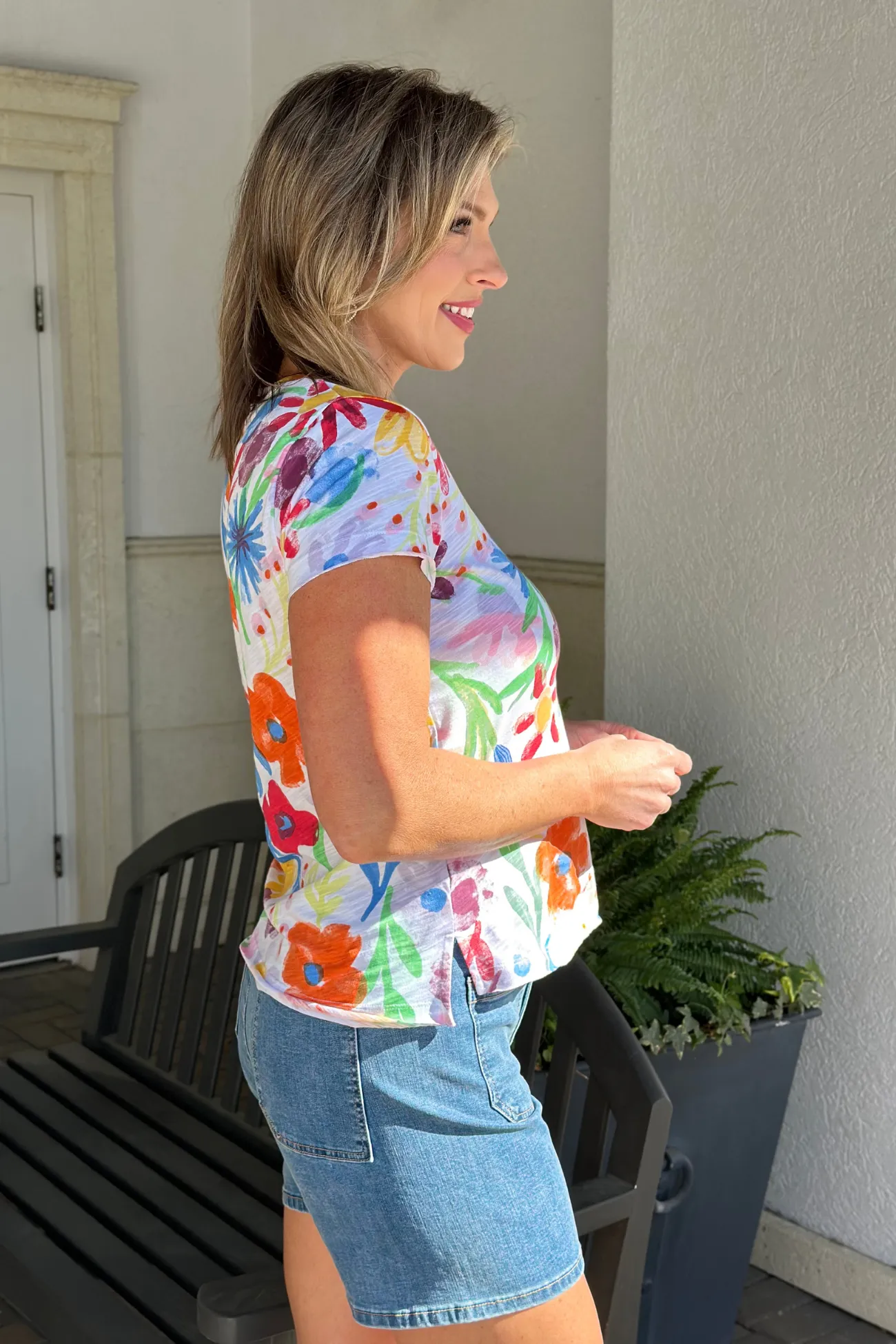 Charlie B Wildflowers Printed Organic Cotton Slub T-Shirt