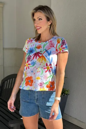 Charlie B Wildflowers Printed Organic Cotton Slub T-Shirt
