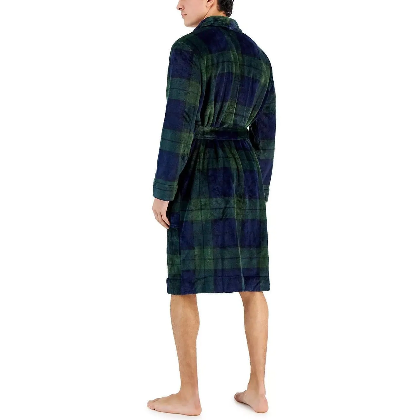 Club Room Plush Long Sleeve Mens Dressing Gown - Green
