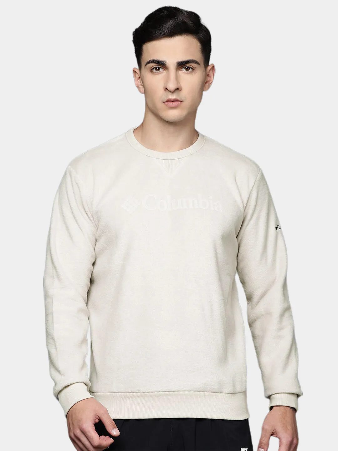 Columbia Men Beige Steens Mountain Crew 2.0 Fleece Jacket