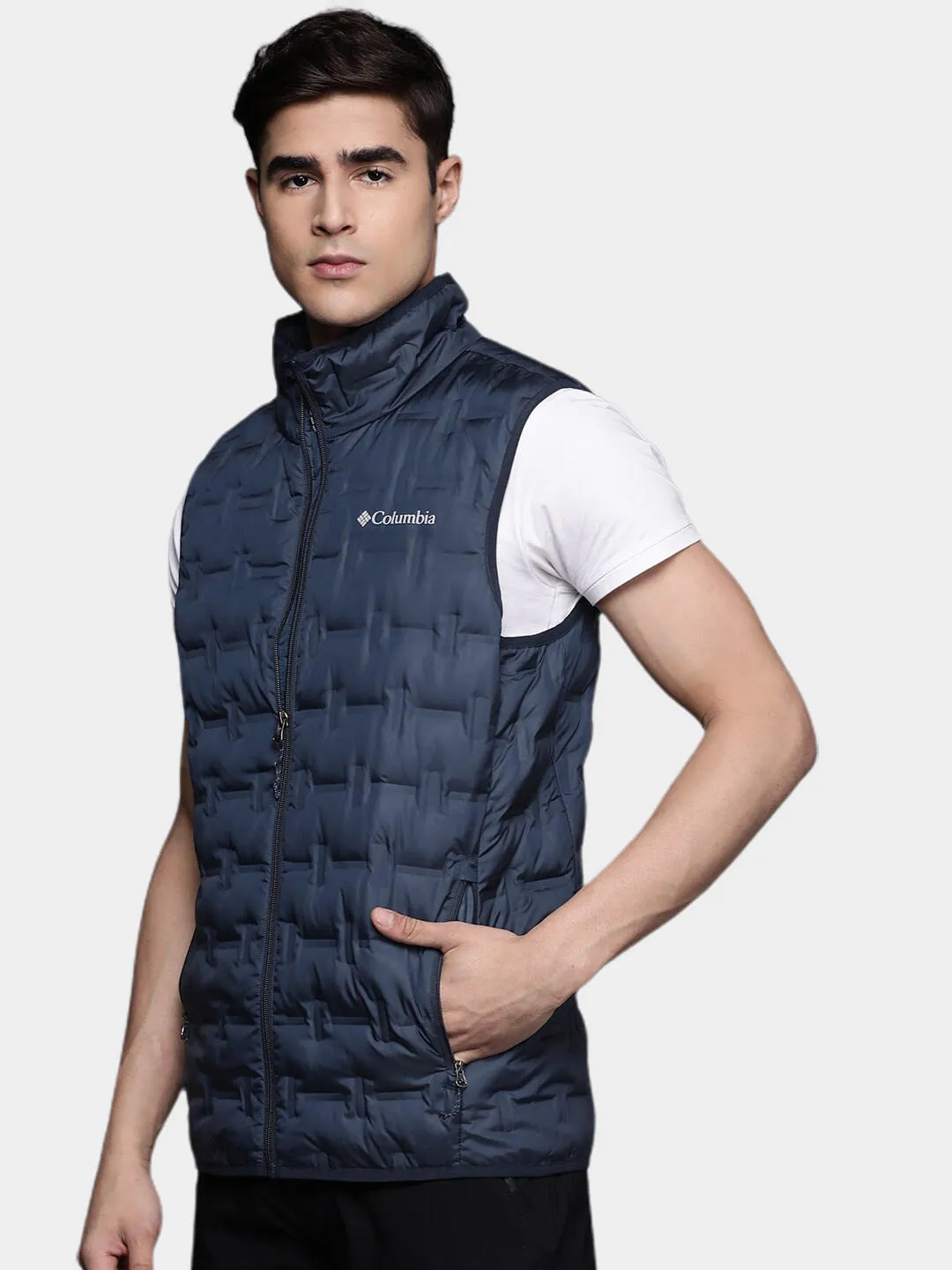 Columbia Men Blue Delta Ridge Down Vest