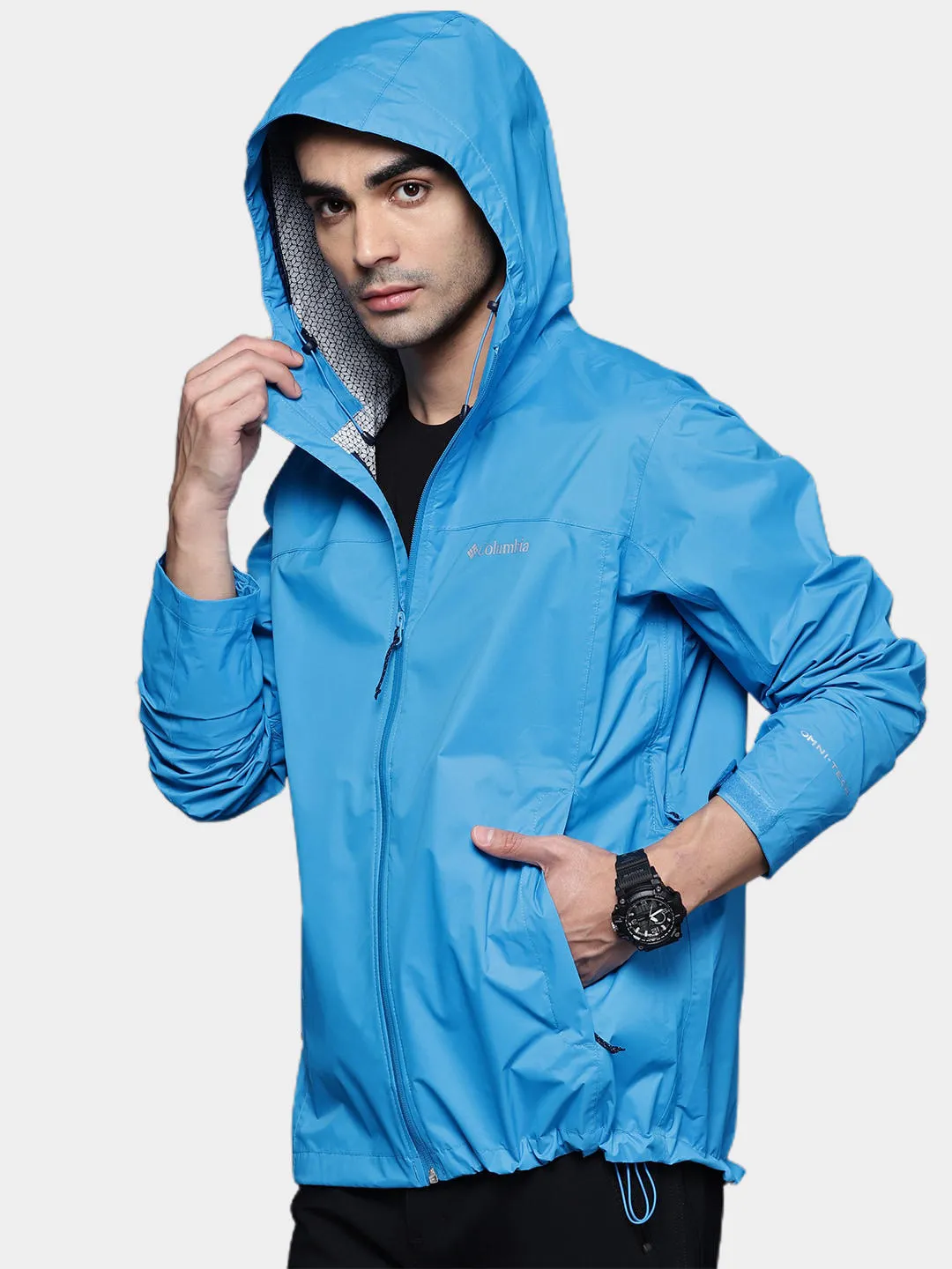 Columbia Men Blue Evapouration Rain Jacket