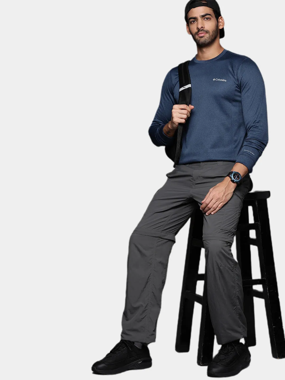 Columbia Men Blue Park View Crew Fleece Jacket