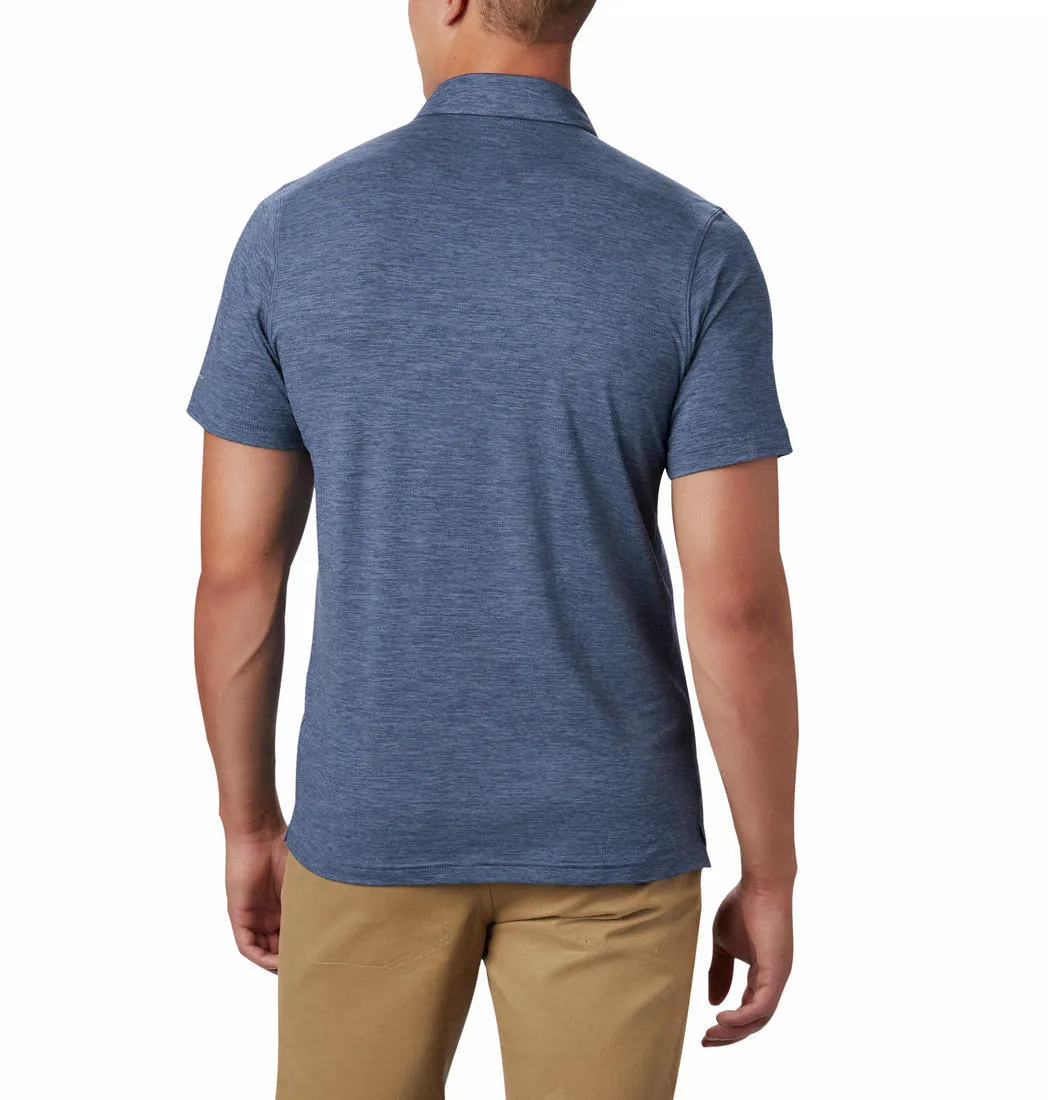 Columbia Men Blue Tech Trail Polo T-Shirt