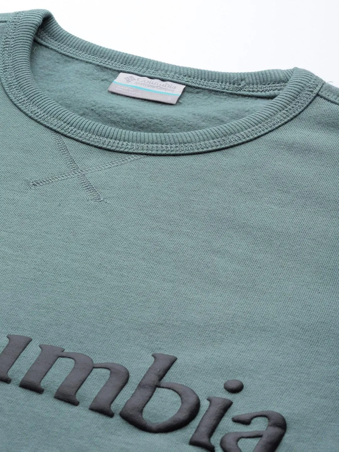Columbia Men Green M Columbia Logo Fleece Crew Fleece Jacket