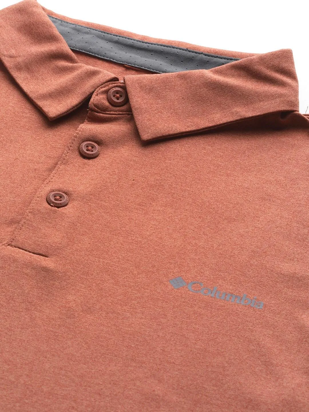 Columbia Men Orange Tech Trail Knit Polo