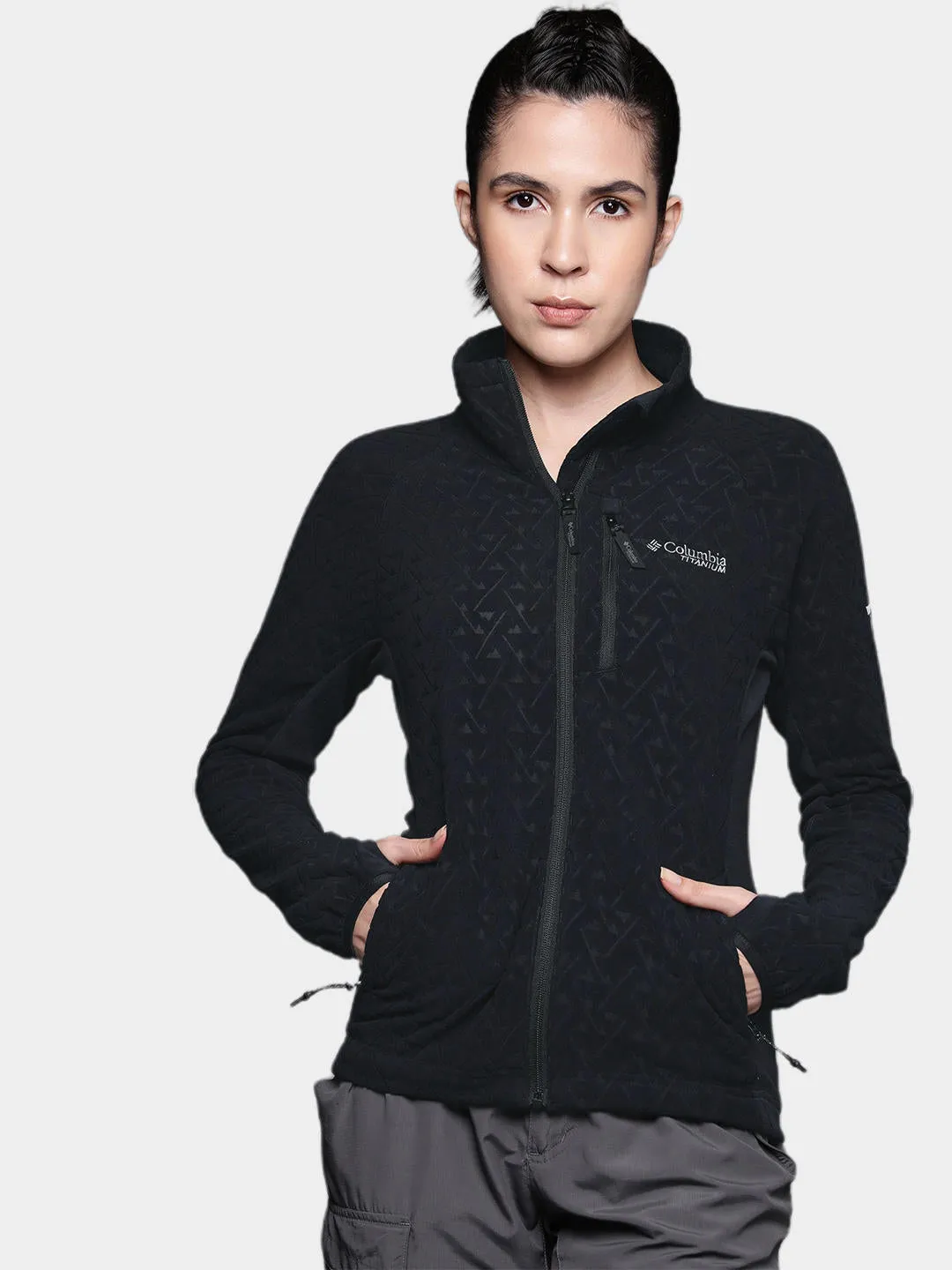 Columbia Women Black Titan Pass 3.0 Full Zip Fleece Fleece Top