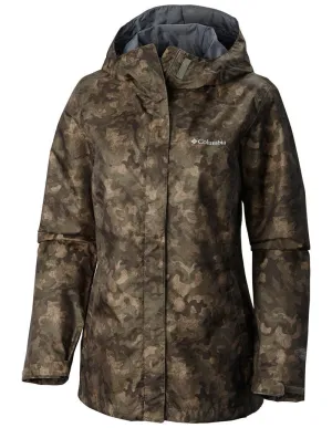 Columbia Women Green Arcadia Print Rain Jacket