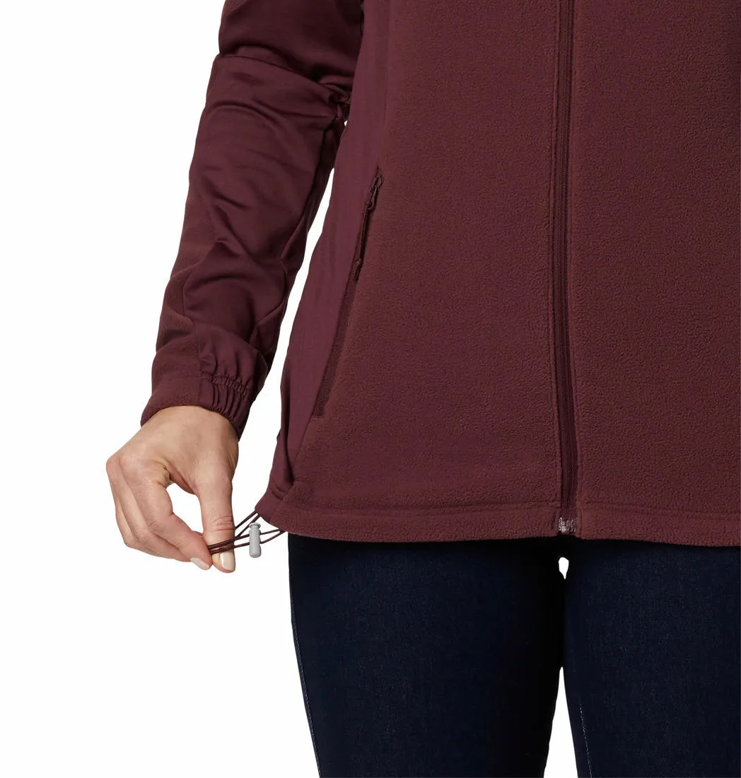 Columbia Women Maroon W Polar Powder Fleece FZ Fleece Jacket