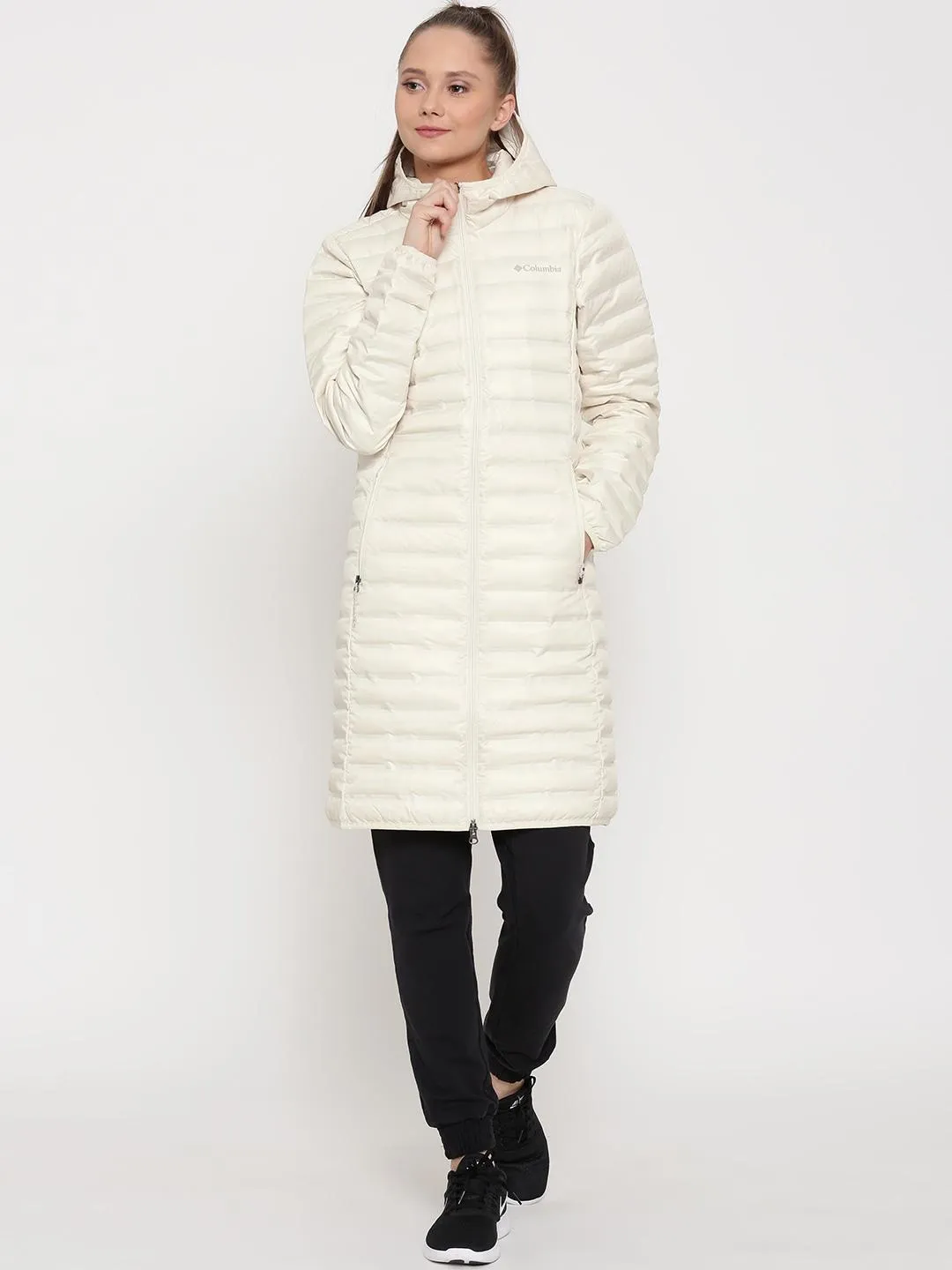 Columbia Women White Flash Forward Long Down Jacket