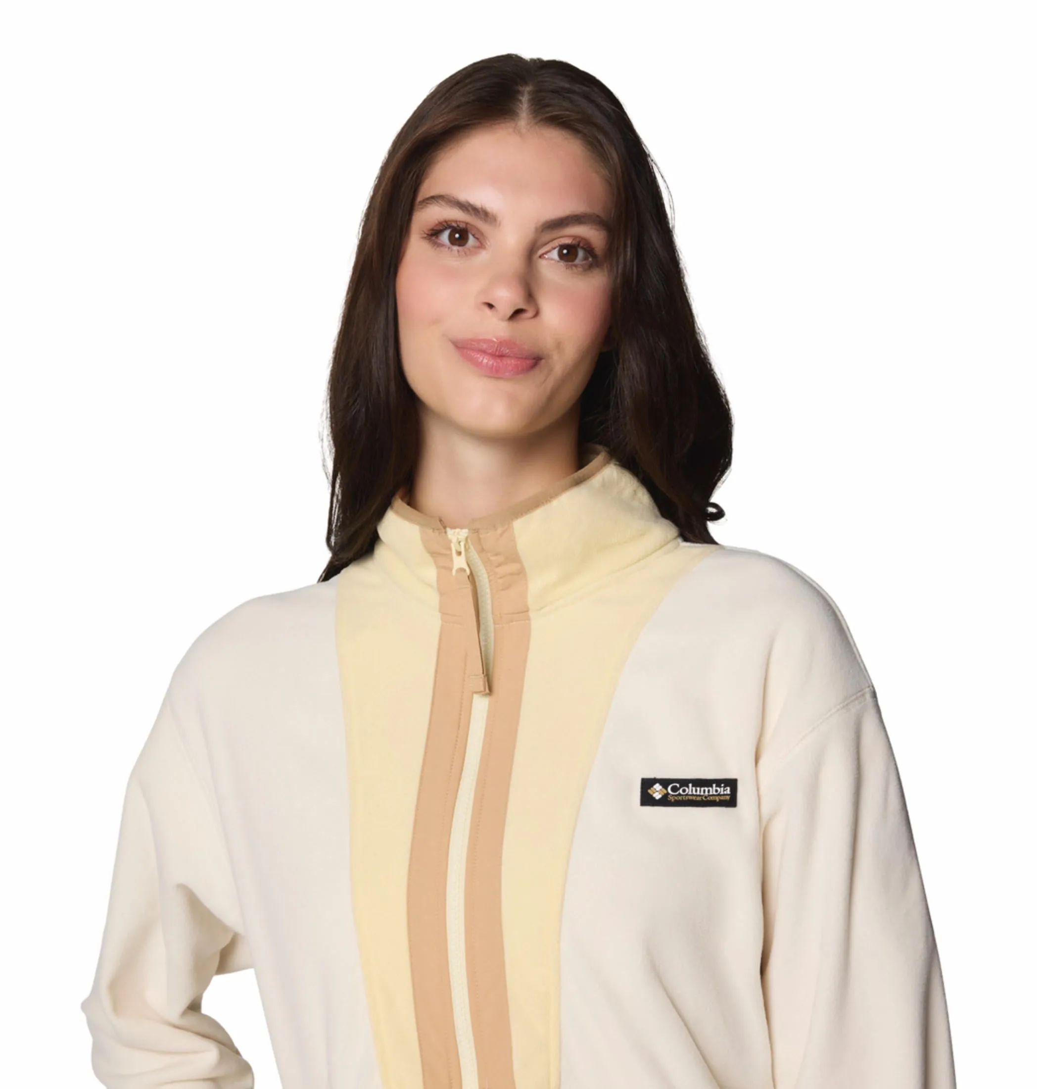 Columbia Womens Beige Backbowl II Full Zip Fleece Jacket