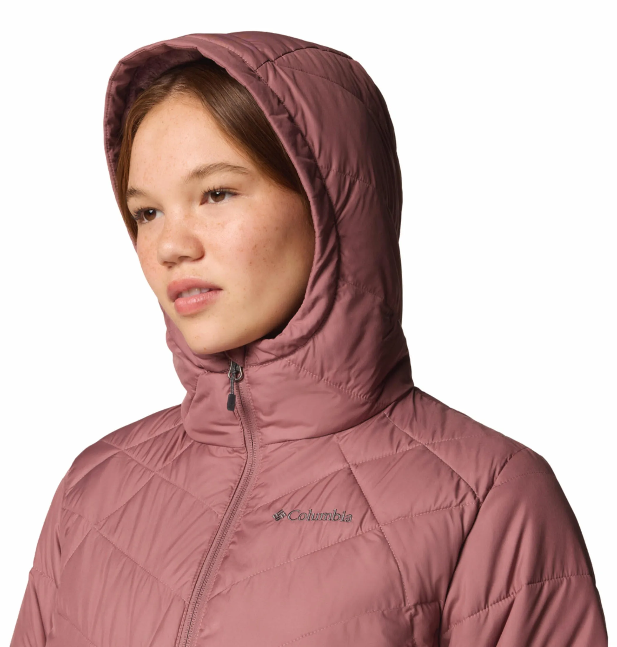Columbia Womens Pink Omni-Heat Reflective Heavenly Hooded Jacket