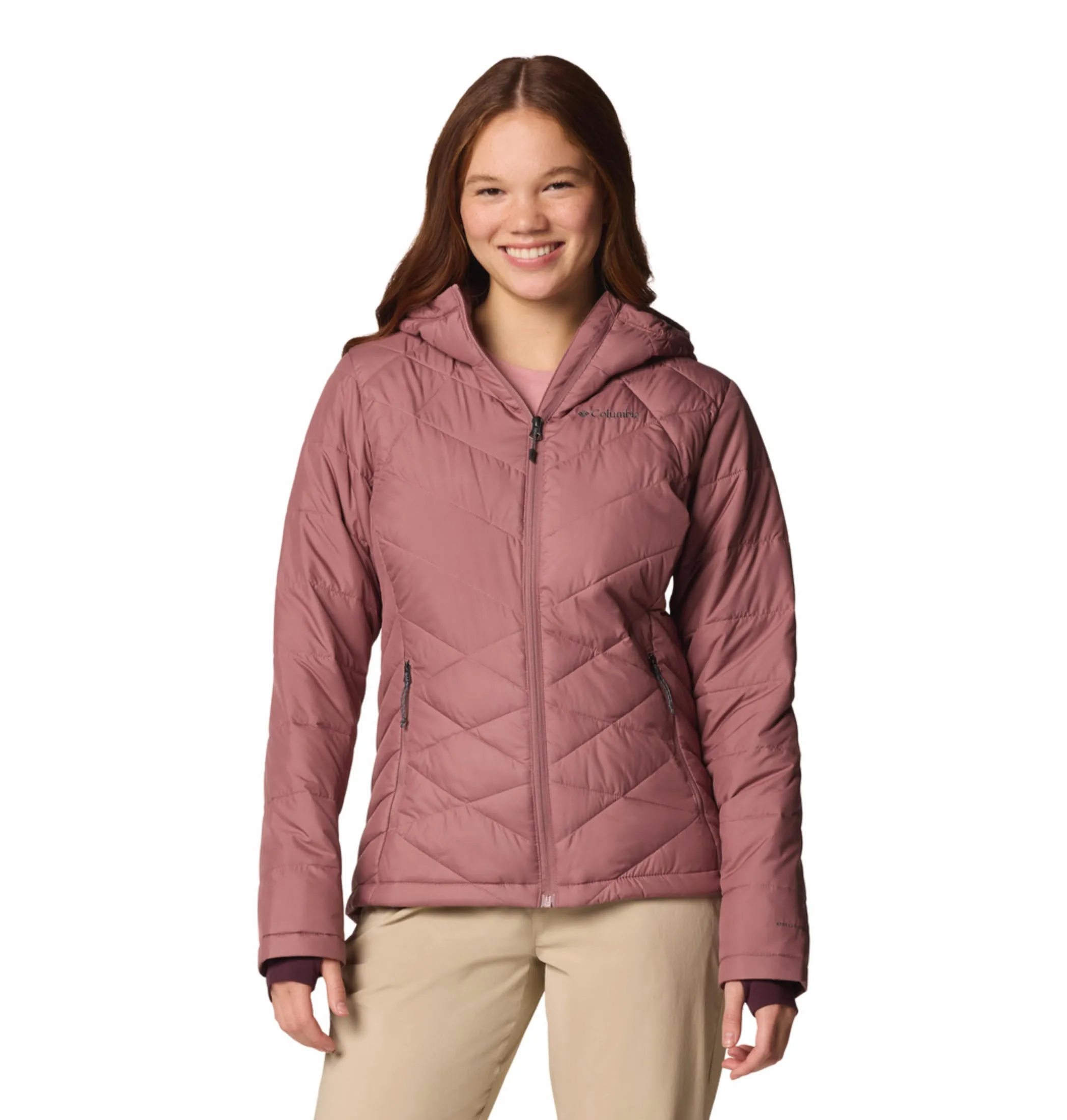 Columbia Womens Pink Omni-Heat Reflective Heavenly Hooded Jacket